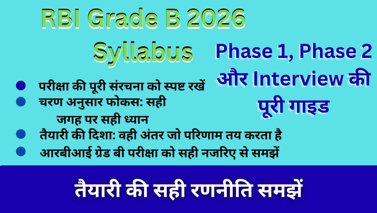 RBI Grade B 2026 Syllabus: Phase 1, Phase 2 और Interview की पूरी गाइड | तैयारी की सही रणनीति समझें
