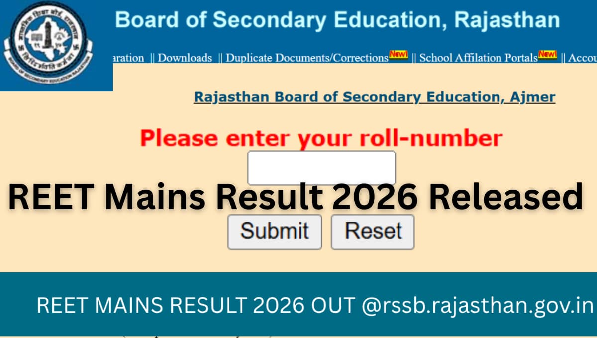 REET Mains Result 2026 Released: RSSB Merit List and Cutoff PDF Download